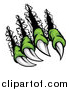 Vector Illustration of Sharp Green Monster Claws Shredding Through Metal by AtStockIllustration