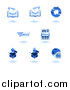 Vector Illustration of Shiny Blue Internet Icons by AtStockIllustration