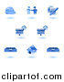 Vector Illustration of Shiny Blue Realty Icons by AtStockIllustration