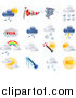 Vector Illustration of Shiny Colorful Season and Weather Icons by AtStockIllustration