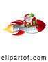 Vector Illustration of Shooting Rocket with Santa Waving by AtStockIllustration