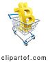 Vector Illustration of Shopping Cart Bitcoin Concept by AtStockIllustration