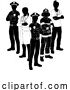 Vector Illustration of Silhouette Emergency Services Worker Team People by AtStockIllustration