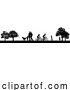 Vector Illustration of Silhouette People Enjoying the Park or Outdoors by AtStockIllustration