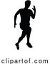 Vector Illustration of Silhouette Runner Guy Sprinter or Jogger Person by AtStockIllustration