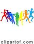 Vector Illustration of Silhouette Runners Running Sports Silhouettes Set by AtStockIllustration