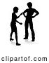 Vector Illustration of Silhouetted Couple Fighting, with a Reflection or Shadow, on a White Background by AtStockIllustration