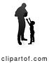 Vector Illustration of Silhouetted Father Playing Basketball with His Son, with a Shadow on a White Background by AtStockIllustration