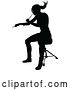 Vector Illustration of Silhouetted Female Drummer by AtStockIllustration