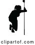 Vector Illustration of Silhouetted Female Golfer by AtStockIllustration
