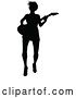 Vector Illustration of Silhouetted Female Guitarist by AtStockIllustration