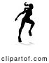 Vector Illustration of Silhouetted Female Runner, with a Reflection or Shadow, on a White Background by AtStockIllustration