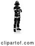Vector Illustration of Silhouetted Firefighter, with a Reflection or Shadow, on a White Background by AtStockIllustration