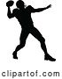 Vector Illustration of Silhouetted Football Player Throwing by AtStockIllustration