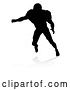 Vector Illustration of Silhouetted Football Player, with a Reflection or Shadow, on a White Background by AtStockIllustration