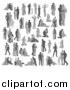 Vector Illustration of Silhouetted Grayscale Families by AtStockIllustration