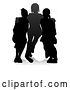 Vector Illustration of Silhouetted Group of Teens, with a Reflection or Shadow, on a White Background by AtStockIllustration