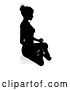 Vector Illustration of Silhouetted Lady Sitting in a Lotus Position, with a Shadow or Reflection, on a White Background by AtStockIllustration