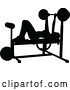 Vector Illustration of Silhouetted Lady Working out on a Bench Press by AtStockIllustration