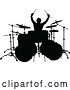 Vector Illustration of Silhouetted Male Drummer by AtStockIllustration