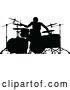 Vector Illustration of Silhouetted Male Drummer by AtStockIllustration