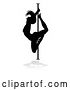 Vector Illustration of Silhouetted Sexy Pole Dancer Lady, with a Shadow, on a White Background by AtStockIllustration