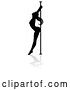 Vector Illustration of Silhouetted Sexy Pole Dancer Lady, with a Shadow, on a White Background by AtStockIllustration