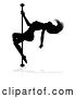 Vector Illustration of Silhouetted Sexy Pole Dancer Lady, with a Shadow, on a White Background by AtStockIllustration