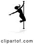 Vector Illustration of Silhouetted Sexy Pole Dancer Lady, with a Shadow, on a White Background by AtStockIllustration