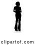 Vector Illustration of Silhouetted Teenage Girl, with a Reflection or Shadow, on a White Background by AtStockIllustration