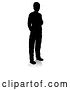 Vector Illustration of Silhouetted Teenager with a Reflection or Shadow, on a White Background by AtStockIllustration