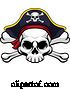 Vector Illustration of Skull and Crossbones Pirate Jolly Roger in Hat by AtStockIllustration
