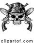 Vector Illustration of Skull and Crossed Pistols Sheriff by AtStockIllustration