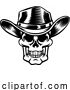 Vector Illustration of Skull Cowboy Hat Grim Reaper by AtStockIllustration