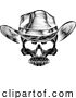 Vector Illustration of Skull Cowboy Hat Grim Reaper by AtStockIllustration