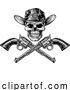 Vector Illustration of Skull Cowboy Sheriff with Crossed Pistols by AtStockIllustration