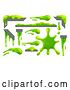 Vector Illustration of Slime Green Goo Messy Blobs Splats Drips and Drops by AtStockIllustration