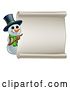 Vector Illustration of Snowman Christmas Sign by AtStockIllustration