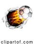 Vector Illustration of Soccer Ball Flame Fire Breaking Background by AtStockIllustration