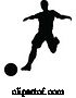 Vector Illustration of Soccer Football Player Silhouette by AtStockIllustration