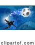 Vector Illustration of Soccer Silhouette Guy Abstract Football Background by AtStockIllustration