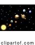 Vector Illustration of Solar System 8 Bit Arcade Video Game Pixel Art by AtStockIllustration