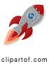 Vector Illustration of Space Rocket Ship Paper Craft Style by AtStockIllustration