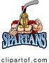 Vector Illustration of Spartan Guy Ice Hockey Sports Team Mascot by AtStockIllustration