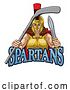 Vector Illustration of Spartan Lady Ice Hockey Sports Team Mascot by AtStockIllustration