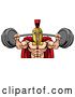 Vector Illustration of Spartan Trojan Weight Lifting Body Building Mascot by AtStockIllustration