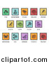 Vector Illustration of Square Colored Icons of Major Allergens by AtStockIllustration