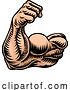 Vector Illustration of Strong Muscular Arm Bicep Muscle Icon by AtStockIllustration