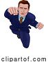 Vector Illustration of Super Hero Businessman Superhero Flying by AtStockIllustration