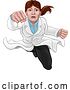 Vector Illustration of Super Hero Lady Female Scientist Flying Superhero by AtStockIllustration